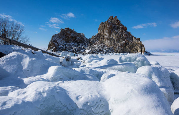 Cape Burkhan (Shaman Rock) on Olkhon Island at Baikal Lake, Siberia, Russia - Fotografie, Obrázek