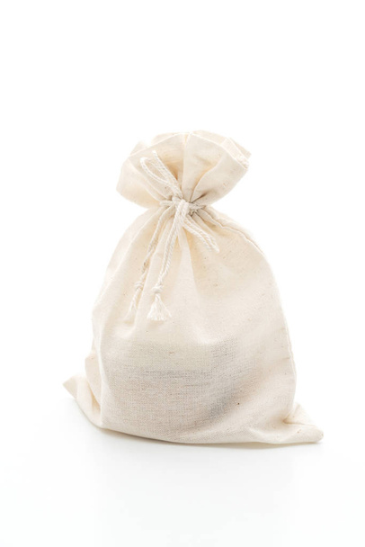 white fabric bag isolated on white background - Foto, afbeelding