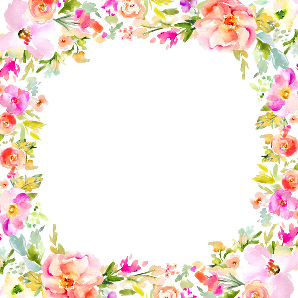 ακουαρέλα floral φόντο, υφή  - Φωτογραφία, εικόνα