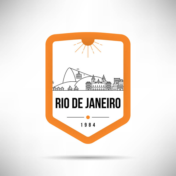 Ελάχιστη γραμμική 61ο με τυπογραφική σχεδίαση, Ρίο ντε Τζανέιρο  - Διάνυσμα, εικόνα