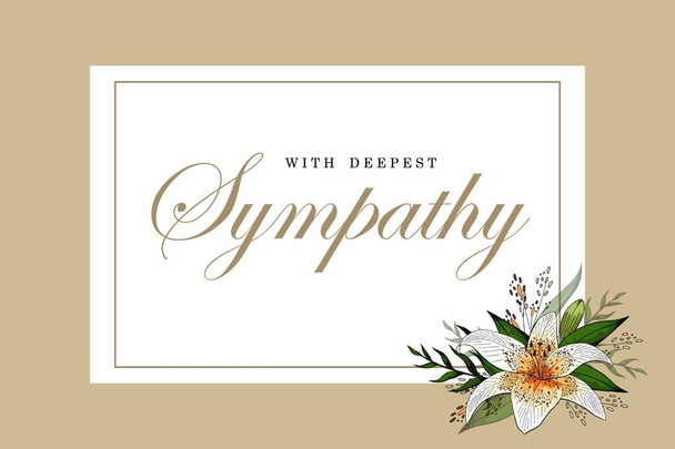Condolences sympathy card floral frangipani Vector Image