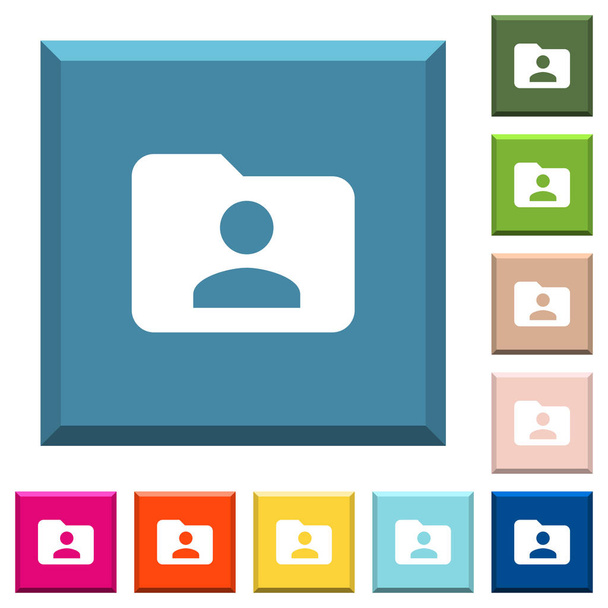Владелец папки белые иконки на краях квадратные кнопки в различных модных цветов
 - Вектор,изображение