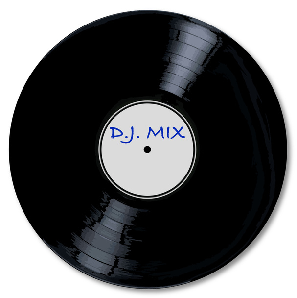 Un disque vinyle LP typique DJ mix avec un label blanc sur fond blanc
. - Photo, image