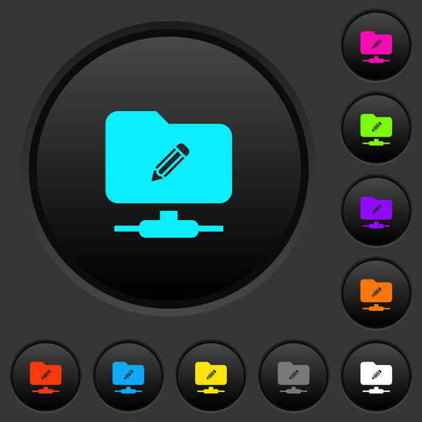FTP modifier les boutons poussoirs foncés avec des icônes de couleur vive sur fond gris foncé
 - Vecteur, image