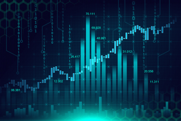Stock market or forex trading graph in graphic concept suitable for financial investment or Economic trends business idea and all art work design. Abstract finance background - Photo, Image
