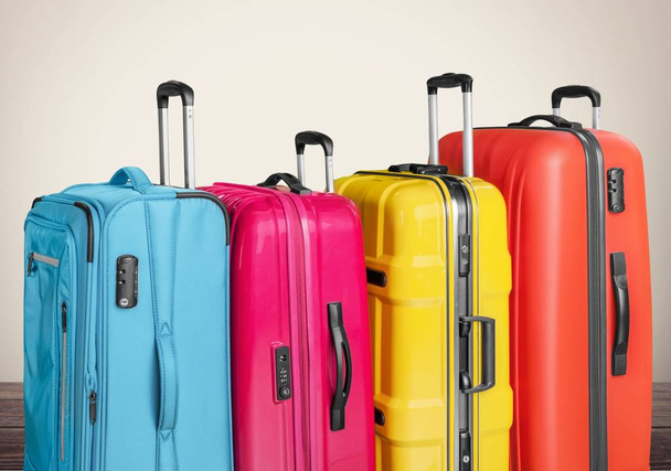 beautiful Colorful suitcases on background  - Valokuva, kuva