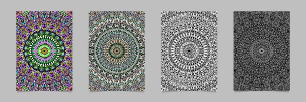 bunte Stein-Kaleidoskop Mandala-Muster Broschüre Hintergrund Vorlage Set - Vektor Schreibwaren Grafiken - Vektor, Bild