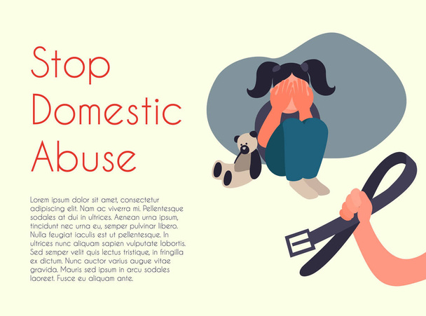 Zastavte domácí násilí. Vektorové ilustrace kreslené - Vektor, obrázek