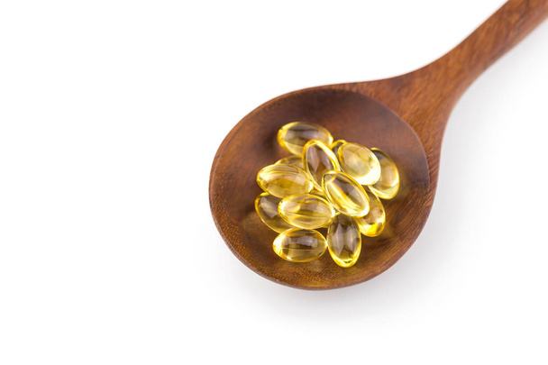 Healthy Vitamins, Omega 3,isolated, has a white background.Copy space - Foto, afbeelding