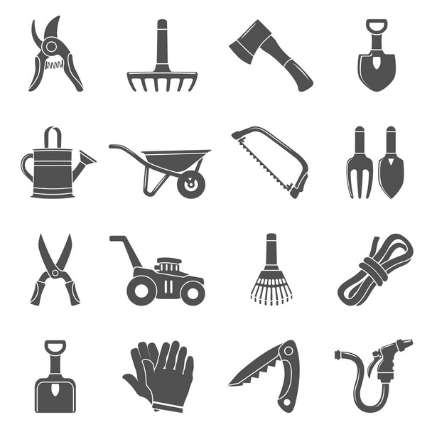 Black Icons - Garden Tools - Vettoriali, immagini