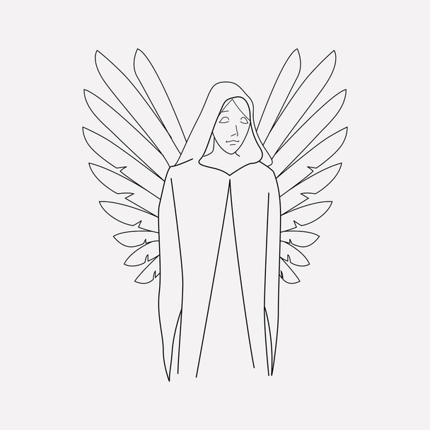 Elemento linea icona angelo della morte. illustrazione della linea di icone dell'angelo della morte isolata su sfondo pulito per il design del logo dell'app mobile web
. - Foto, immagini