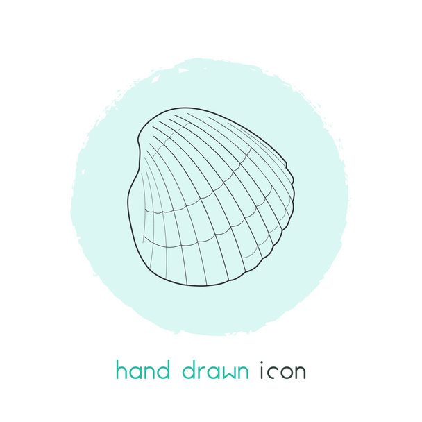 貝殻アイコン ライン要素。ウェブ モバイル アプリのロゴ デザインのきれいな背景に分離された貝殻アイコン ラインのベクトル イラスト. - ベクター画像