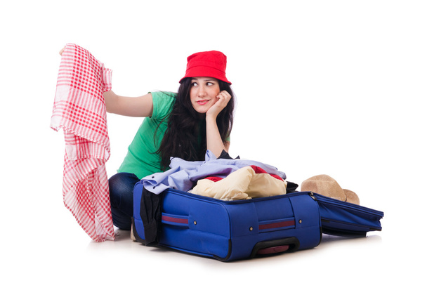 Young girl packing for vacation - Φωτογραφία, εικόνα