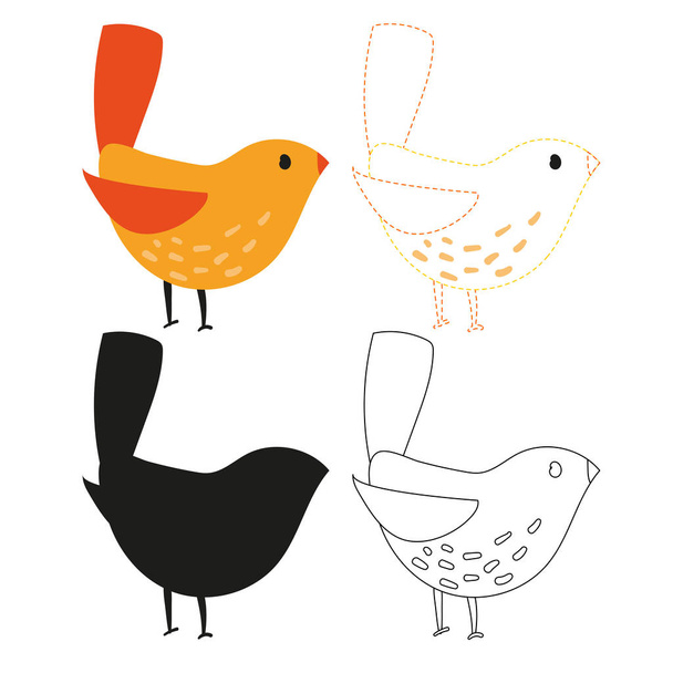 子供、鳥デザインのベクトルのため鳥ワークシート ベクター デザイン - ベクター画像