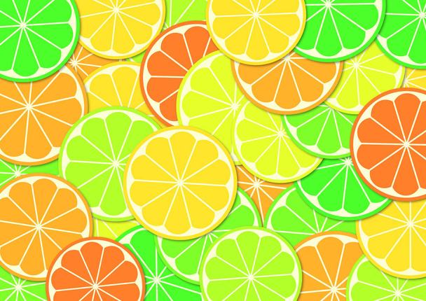 Colorful background with lemons, illustraton - Foto, imagen