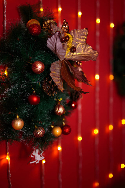 décorations de Noël avec poinsettia or
 - Photo, image