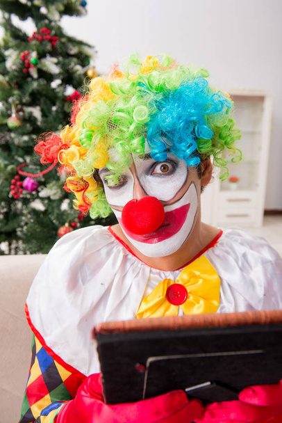 Funny clown in Christmas celebration concept  - Photo, Image