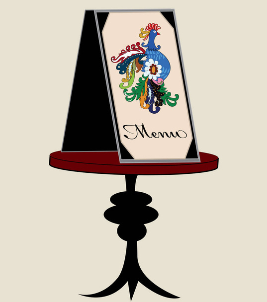 Cartão de convite de abertura de restaurante vintage com design de frango elegante ornamentado, menu. Ilustração vetorial
 - Vetor, Imagem