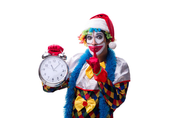 Молодой смешной клоун-комик, изолированный на белом
  - Фото, изображение