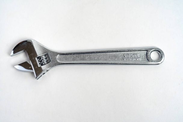 Crescent Wrench Isolated on White 8 inch Steel - Valokuva, kuva