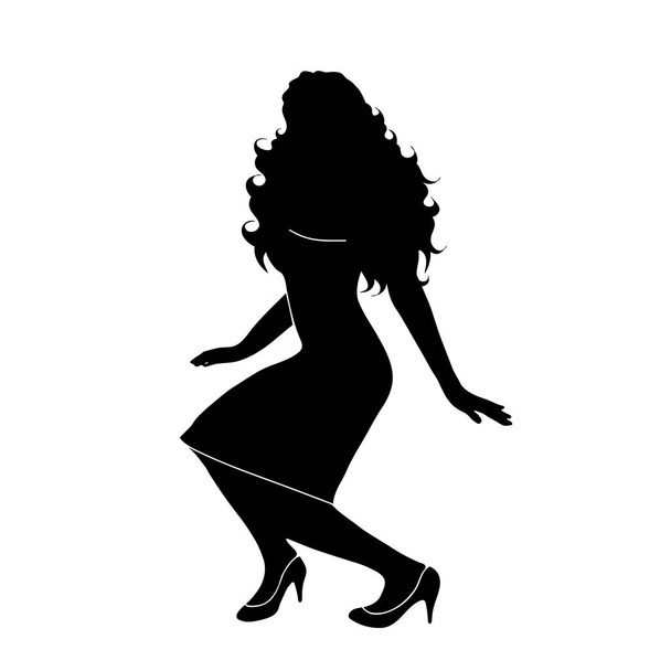 Vector silhouette of woman on white background. - Vector, Image