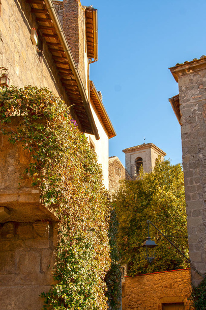  średniowiecznej dzielnicy San Pellegrino w Viterbo, Lacjum, Włochy - Zdjęcie, obraz