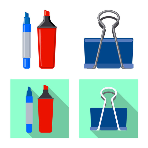 Vector illustration of office and supply logo. Collection of office and school vector icon for stock. - Vector, imagen