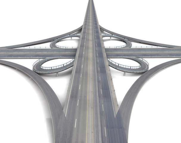 enorme cruce de autopistas vista de la perspectiva
 - Foto, Imagen