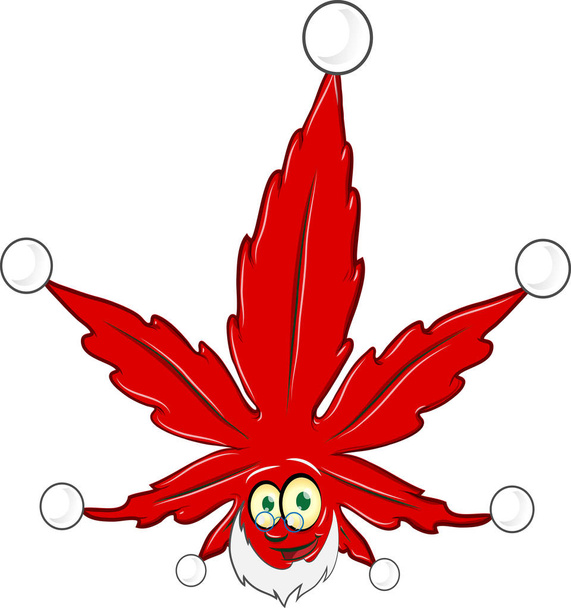 marijuana christmas mascot isolated on white background  - Vector, Image
