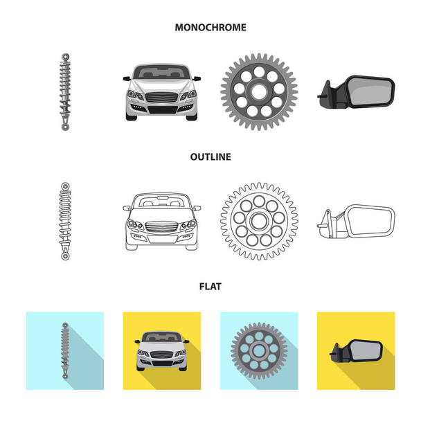 Векторный дизайн логотипа авто и детали. Набор значков авто- и автомобильного вектора для склада
. - Вектор,изображение