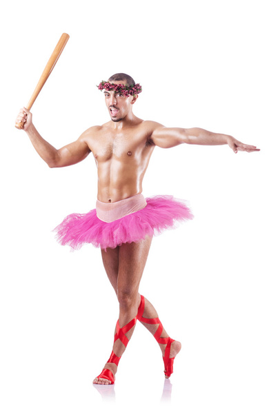 gespierde ballet performer in grappige concept - Foto, afbeelding