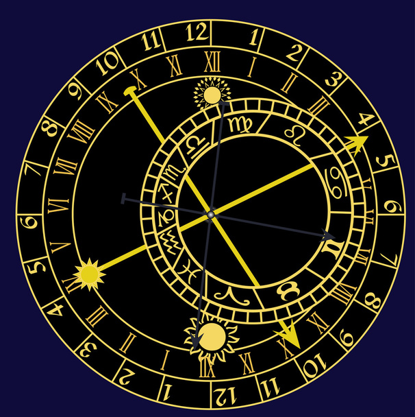 Astronomical clock - vector - Vector, Image