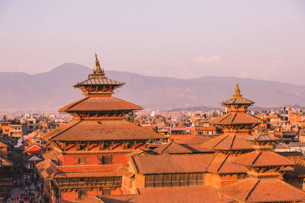 寺パタン、パタンのダルバール広場はラリトプル、ネパールの中心部に位置しています。みな世界遺産カトマンズ盆地における 3 つのダルバール広場の一つです。. - 写真・画像