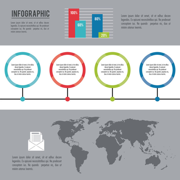 infographic egész világ - Vektor, kép