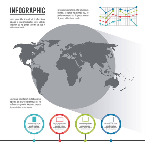 インフォ グラフィック全世界 - ベクター画像