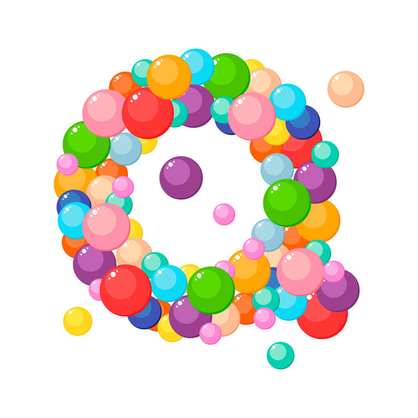 Vector letter q of the alphabet for kids of the colored balls. - Vecteur, image