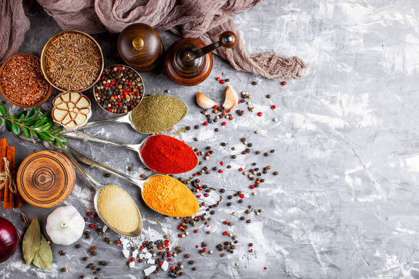 Spices and condiments for food - Φωτογραφία, εικόνα
