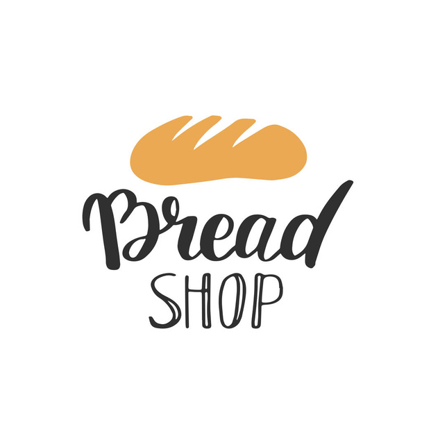  Bakery, dessert shop or bakehouse logo, tag or label design. Home baking logotype lettering phrase and bread icon on white background. - Zdjęcie, obraz