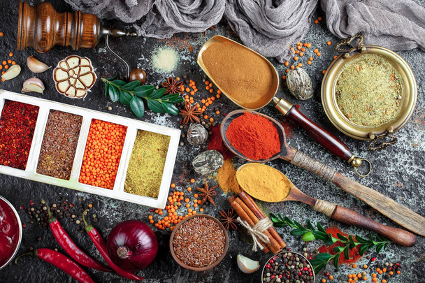 Spices and condiments for food - Zdjęcie, obraz