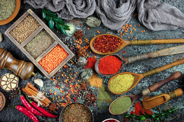 Spices and condiments for food - Photo, Image