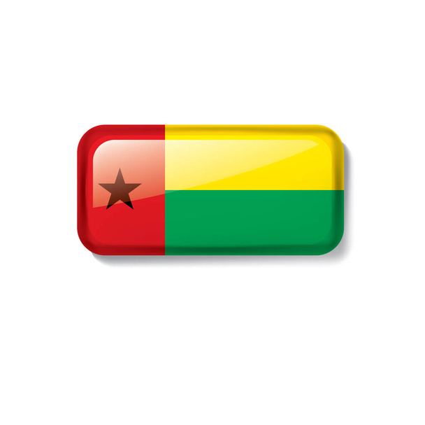 Guinee Bissau vlag, vector illustratie op een witte achtergrond - Vector, afbeelding