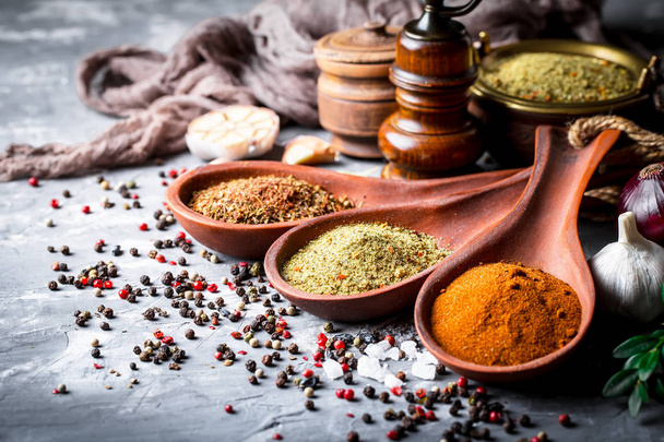 Spices and condiments for food - Zdjęcie, obraz