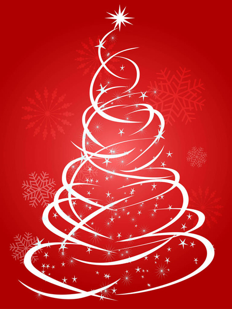 the holiday background of red Christmas tree  - Vektor, obrázek