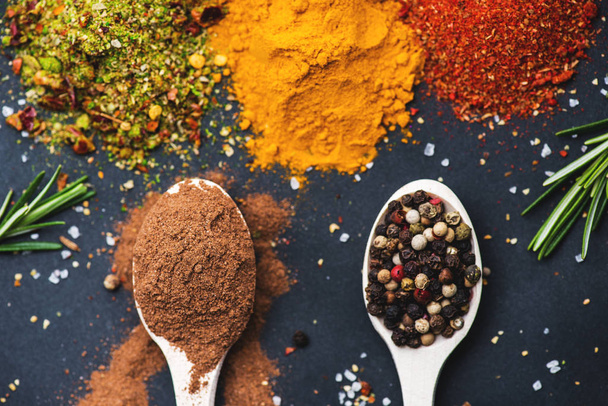 Herbs and spices background - Photo, Image