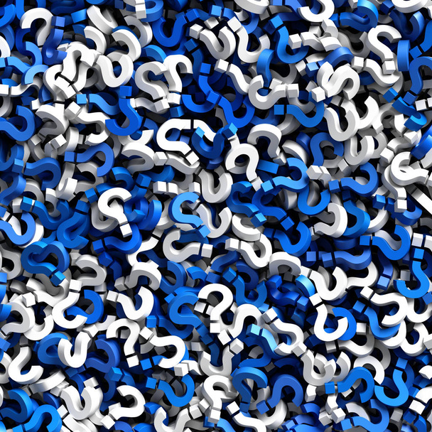azul branco pontos de interrogação, 3d renderização ilustração fundo
 - Foto, Imagem