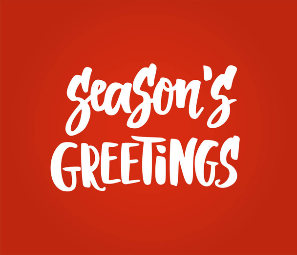 Seasons greetings card. Hand drawn lettering. Great for Christmas gift tags and labels - Вектор, зображення