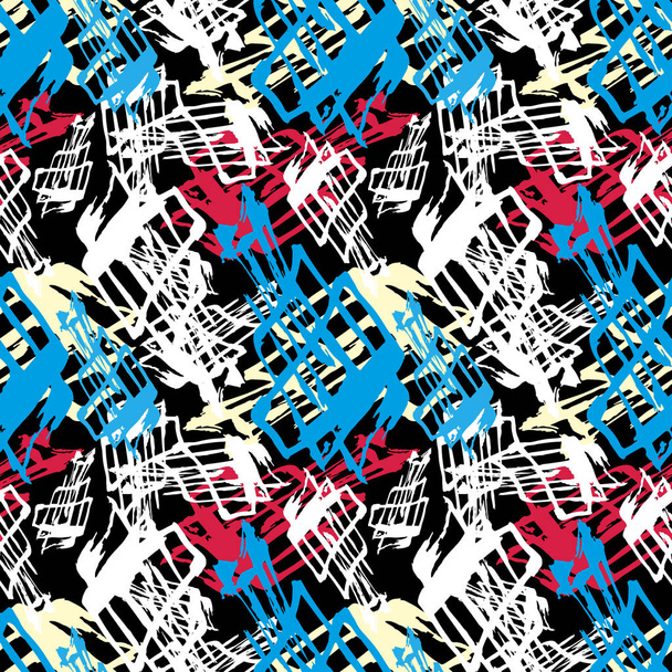 Bright abstract geometric seamless pattern in graffiti style. Quality vector illustration for your design - Vektor, kép