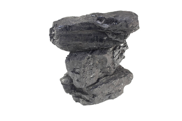black carbon on a white background - Foto, imagen