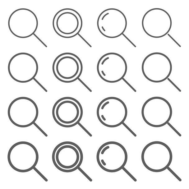 Search set icon, Different variations in stroke thickness. Vector eps10 - Vector, Image