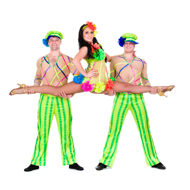 Acrobat carnival dancers doing splits - Фото, зображення